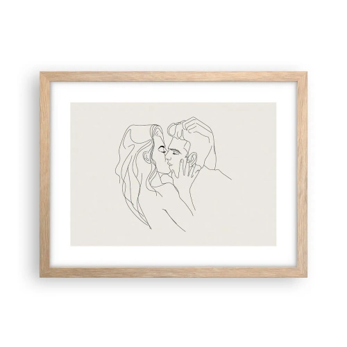 Poster in light oak frame - Tangled up by a Feeling - 40x30 cm
