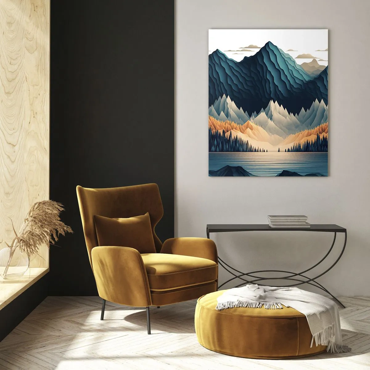 Glass picture - Perfect Mountain Landscape - 80x120 cm