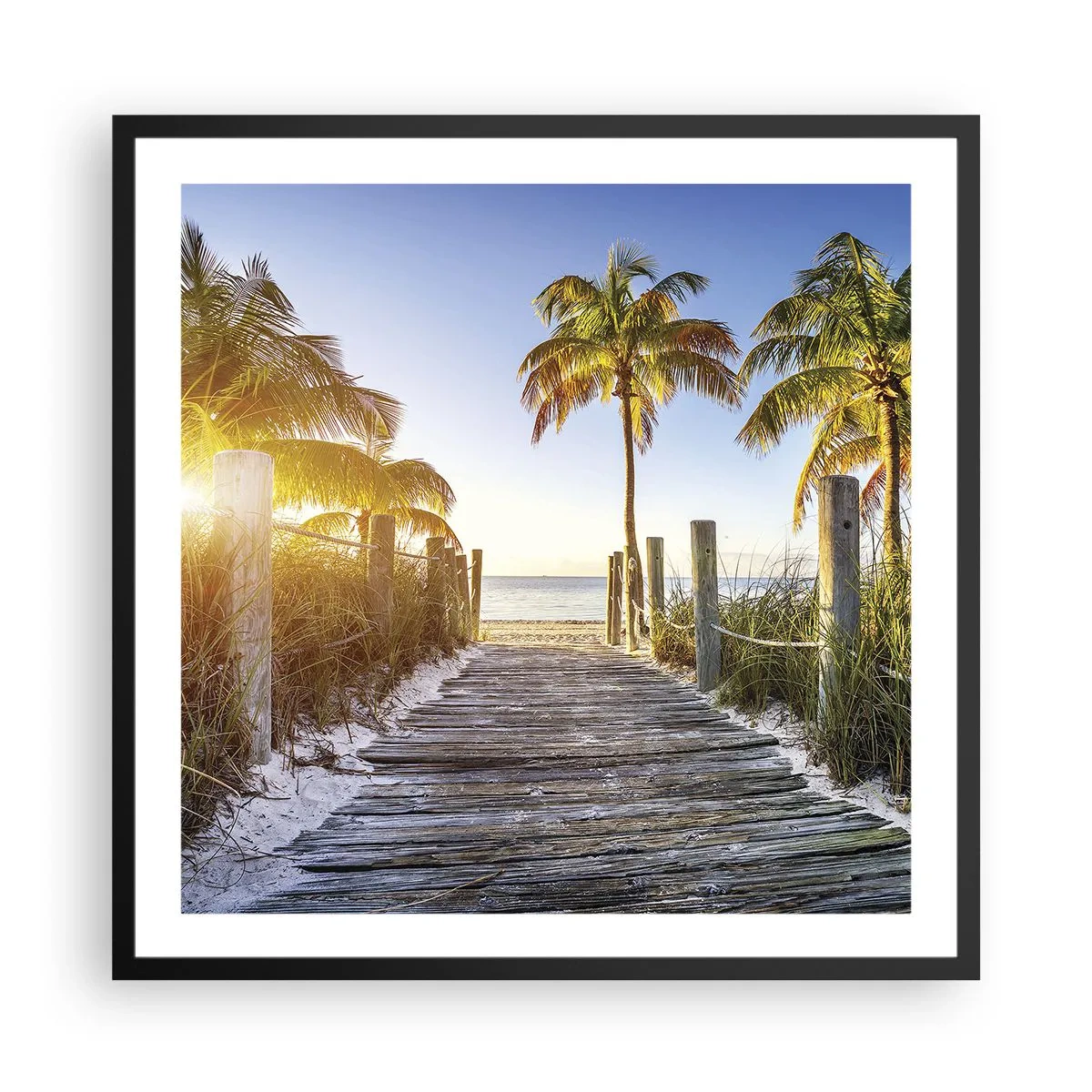 Poster in black frame - Straight to Paradise - 60x60 cm
