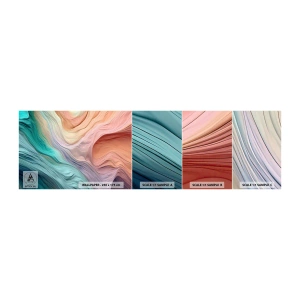 Photo Wallpaper Sample Self-Adhesive Deluxe Sticker - Rainbow Wave - Pastels, Abstraction, Texture - 100x30 cm