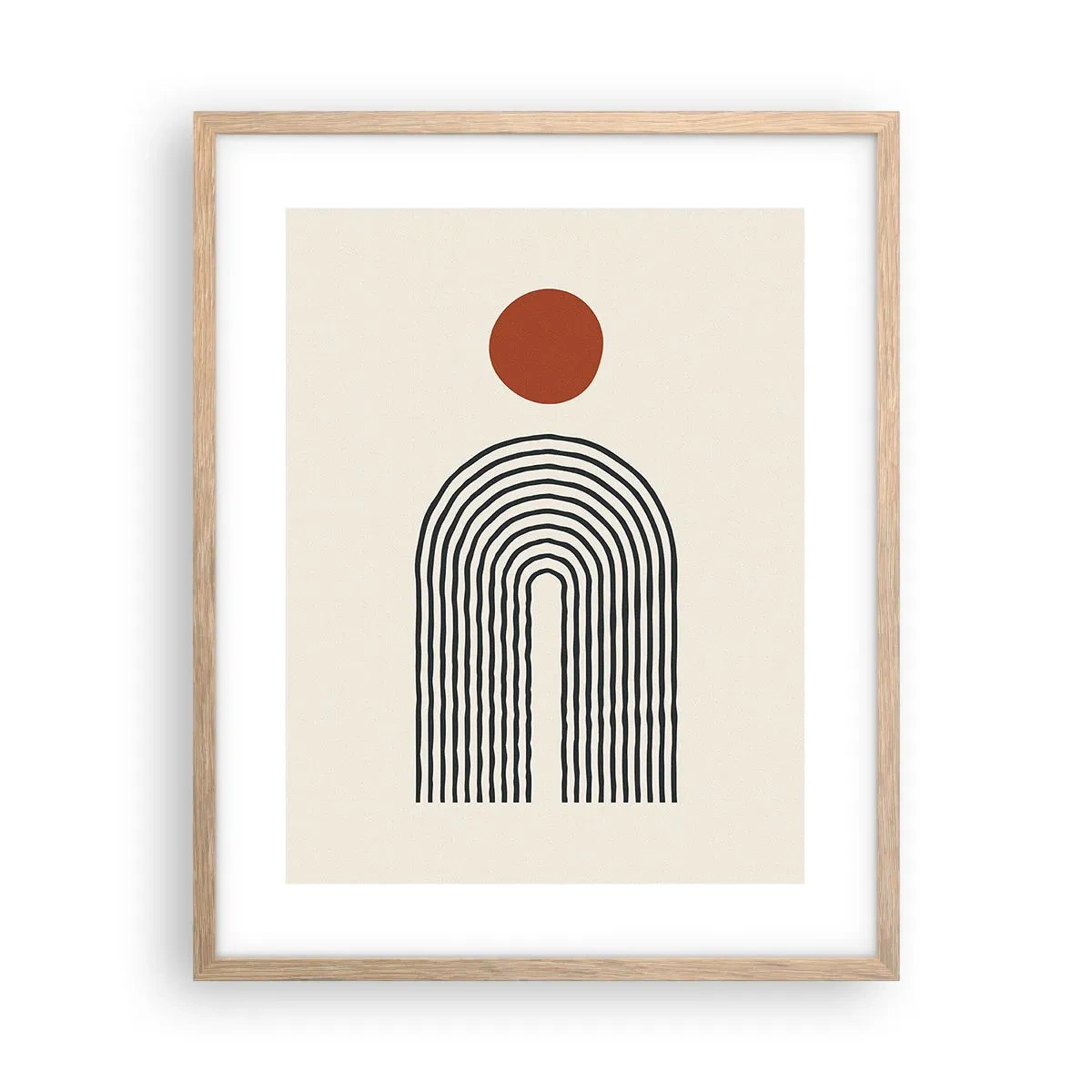 Poster in light oak frame - Magnetism of Shapes and Colours - 40x50 cm