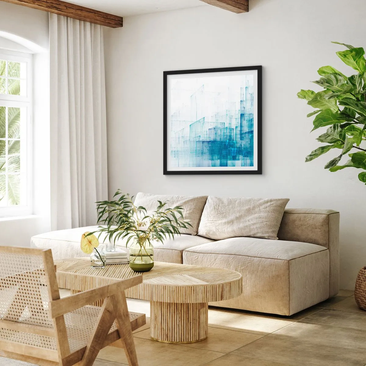 Poster in black frame - And There Was Space - 50x50 cm