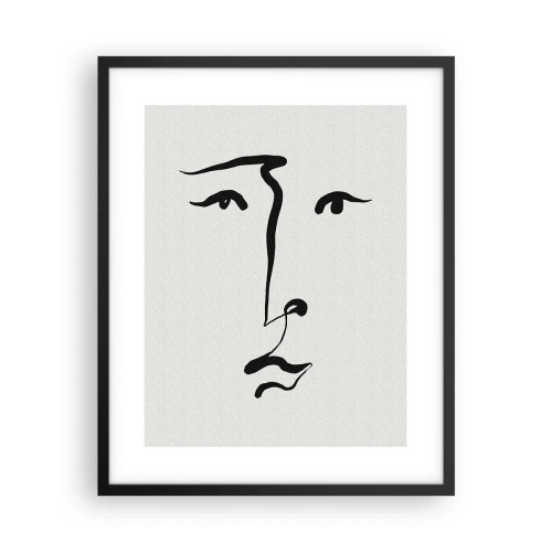 Poster in black frame - Portrait with One Stroke - 40x50 cm