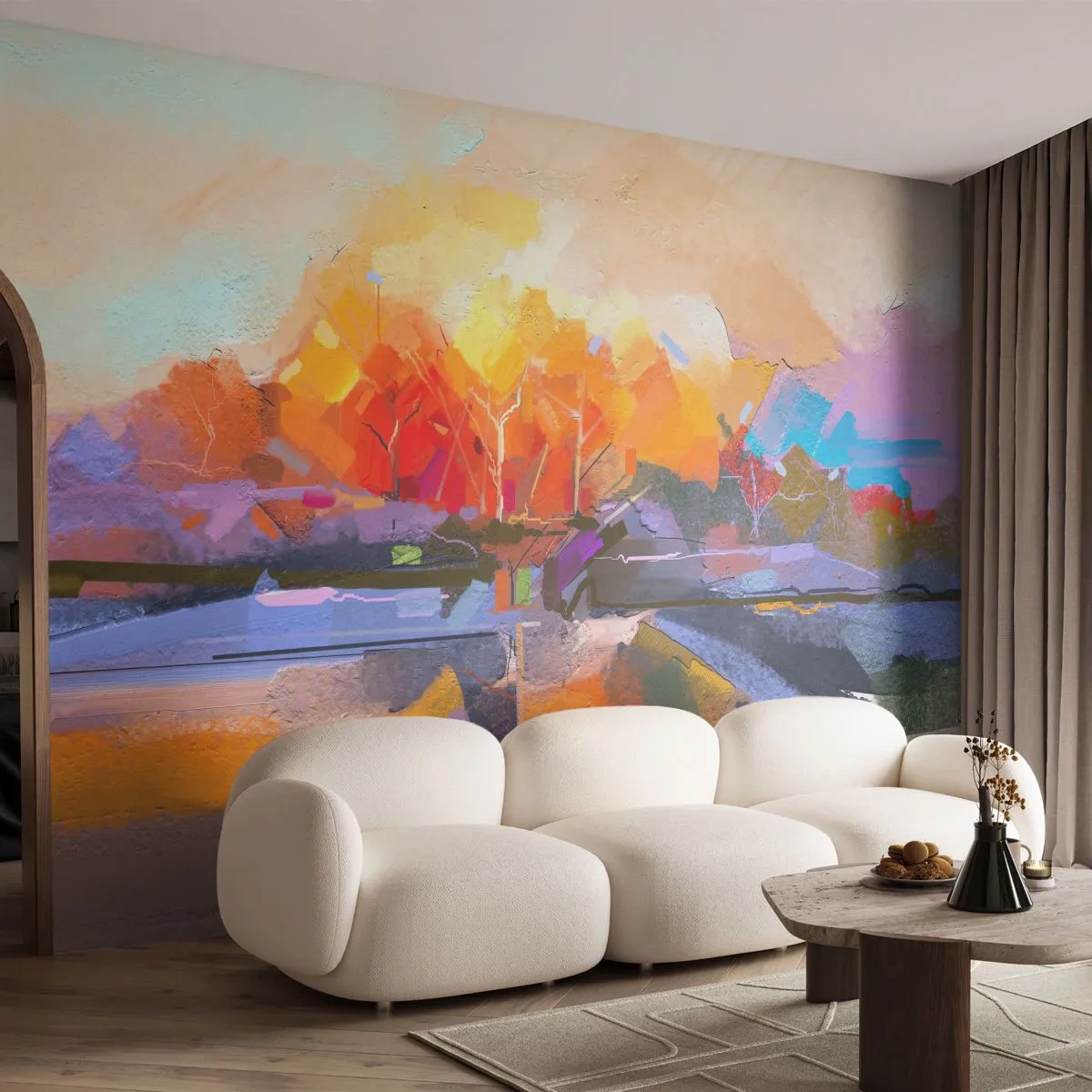 Photo Wallpaper Premium Sand - Autumn Has Arrived - Landscape, Piece, Nature - 100x70 cm