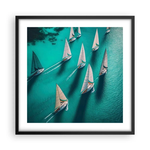 Poster in black frame - Competing with the Wind - 50x50 cm