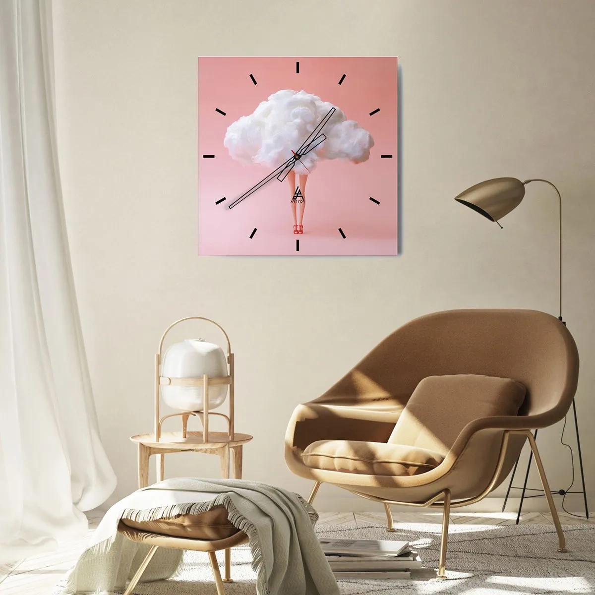 Wall clock - Clock on glass - Sweet Promise - 30x30 cm