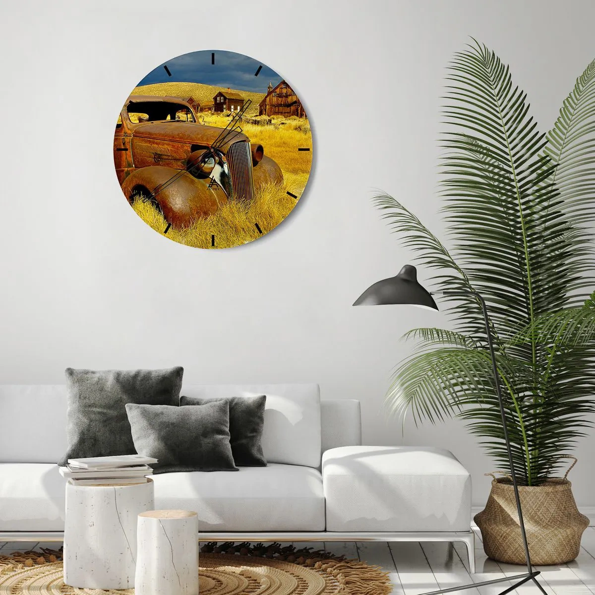 Wall clock - Clock on glass - Deserved Rest - 40x40 cm