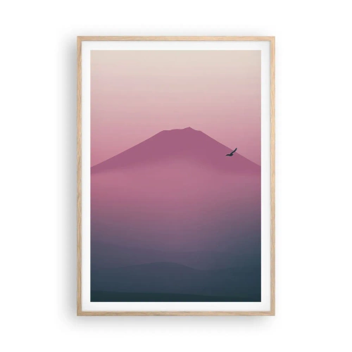 Poster in light oak frame - Wanderers above Clouds - 70x100 cm