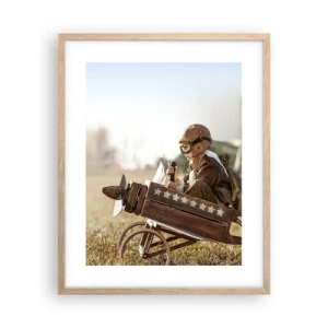 Poster in light oak frame - Take off for a Dream - 40x50 cm