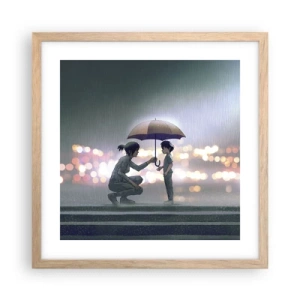 Poster in light oak frame - And Everything Is All Right - 40x40 cm