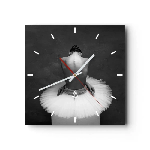 Wall clock - Clock on glass - It Is Blossoming - 30x30 cm