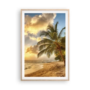 Poster in light oak frame - Eternal Summer, Always Holidays - 61x91 cm