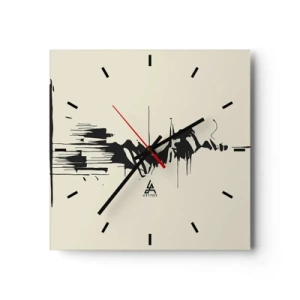 Wall clock - Clock on glass - Hasty Abstract - 40x40 cm