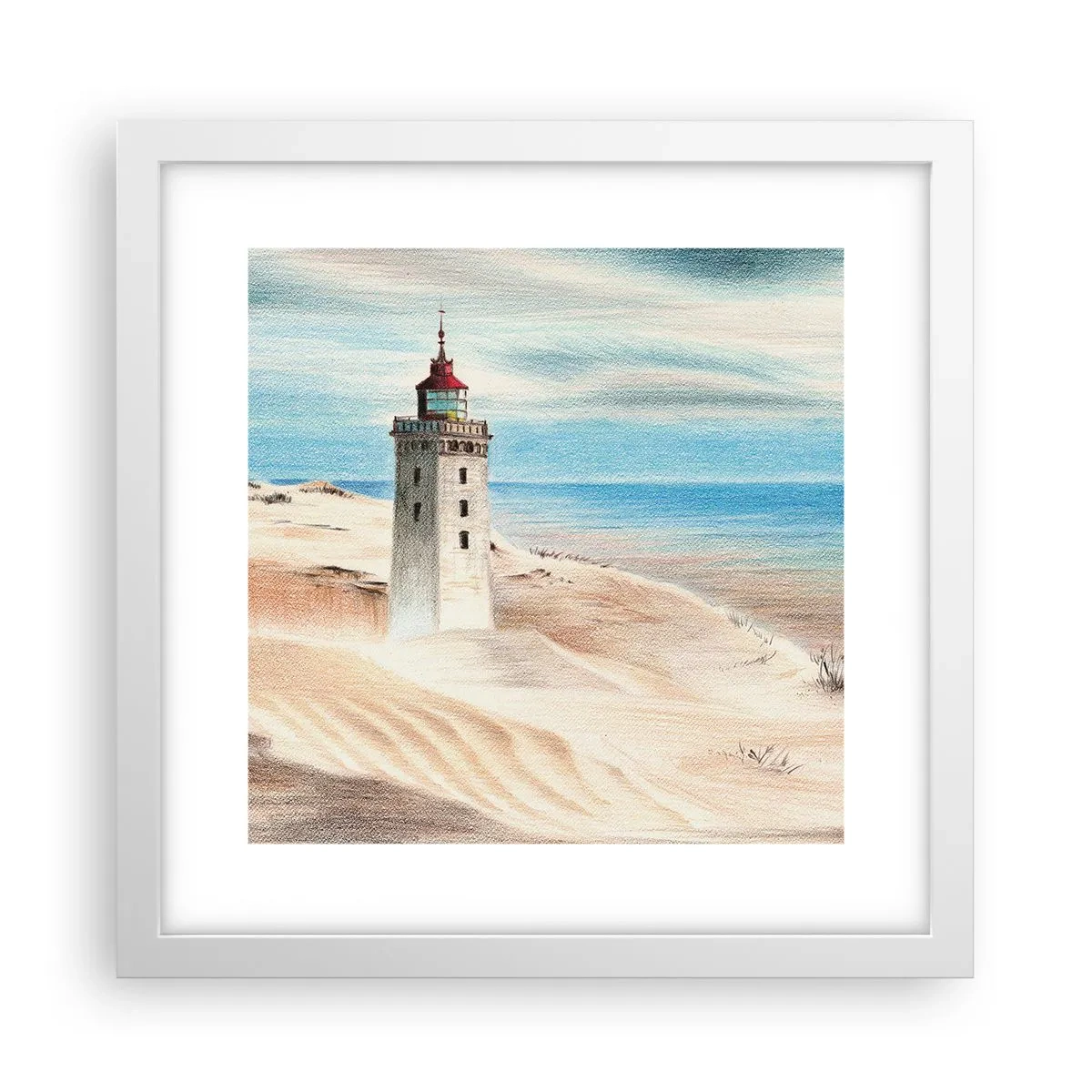 Poster in white frmae - Always Staring at the Sea - 30x30 cm