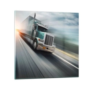 Glass picture - American Giant in the Rush - 30x30 cm