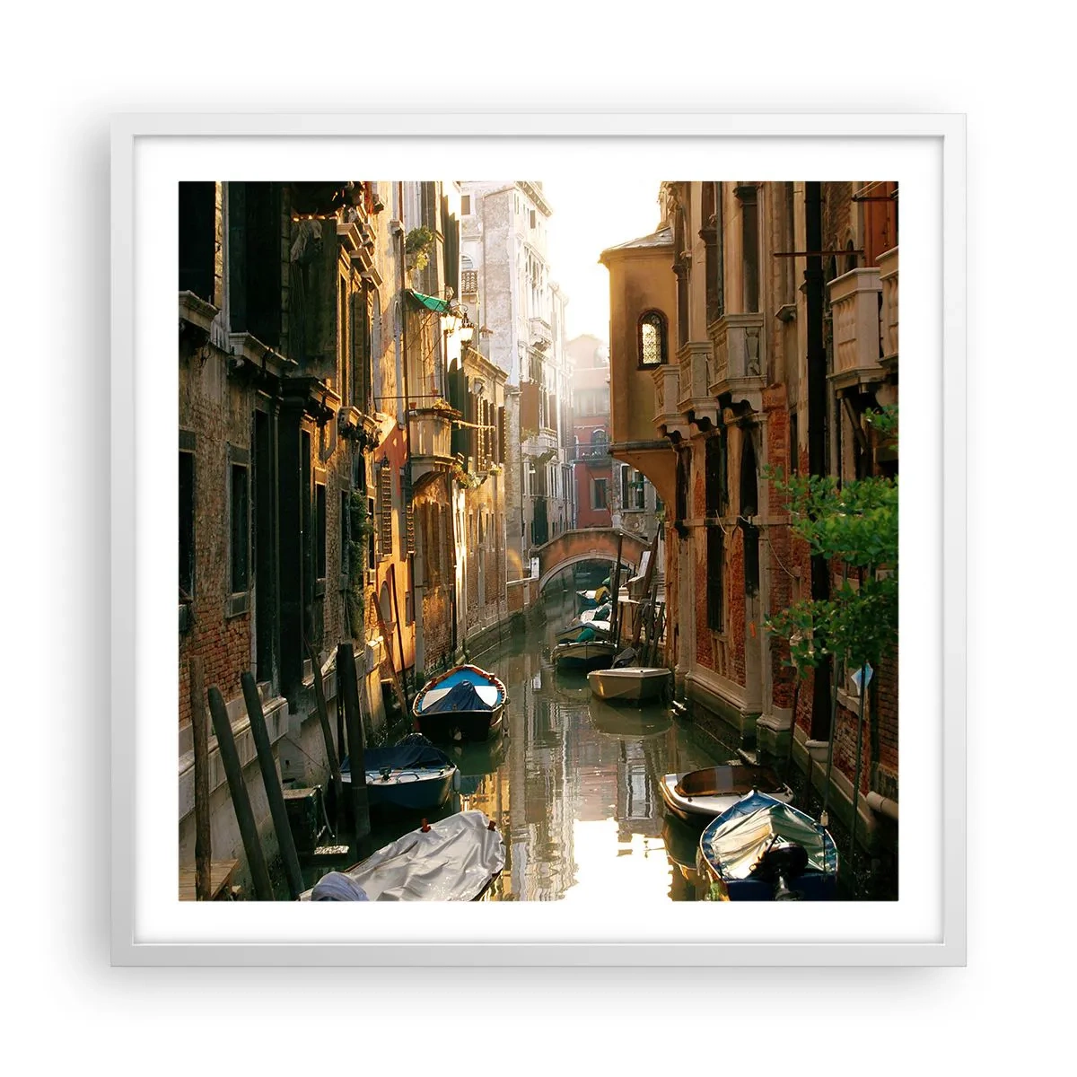 Poster in white frmae - In a Venetian Alley - 60x60 cm