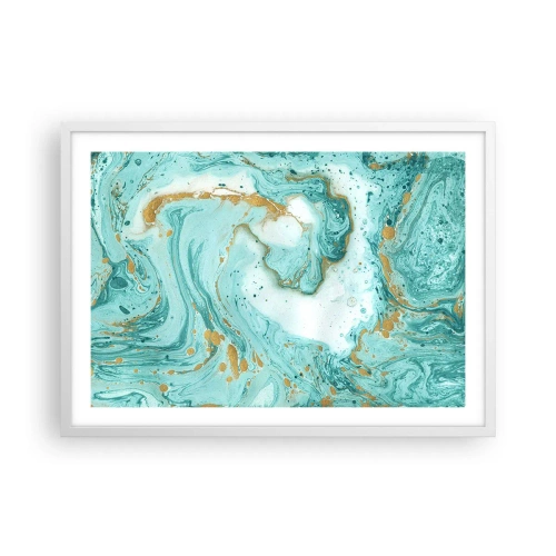 Poster in white frmae - Under the Great Wave of the Edo Period - 70x50 cm