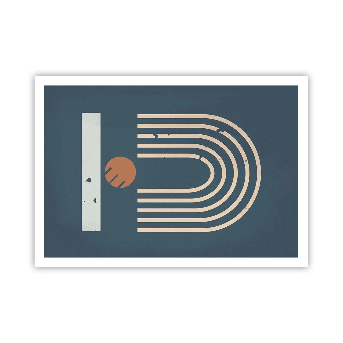 Poster - Geometry on Navy Blue - 100x70 cm