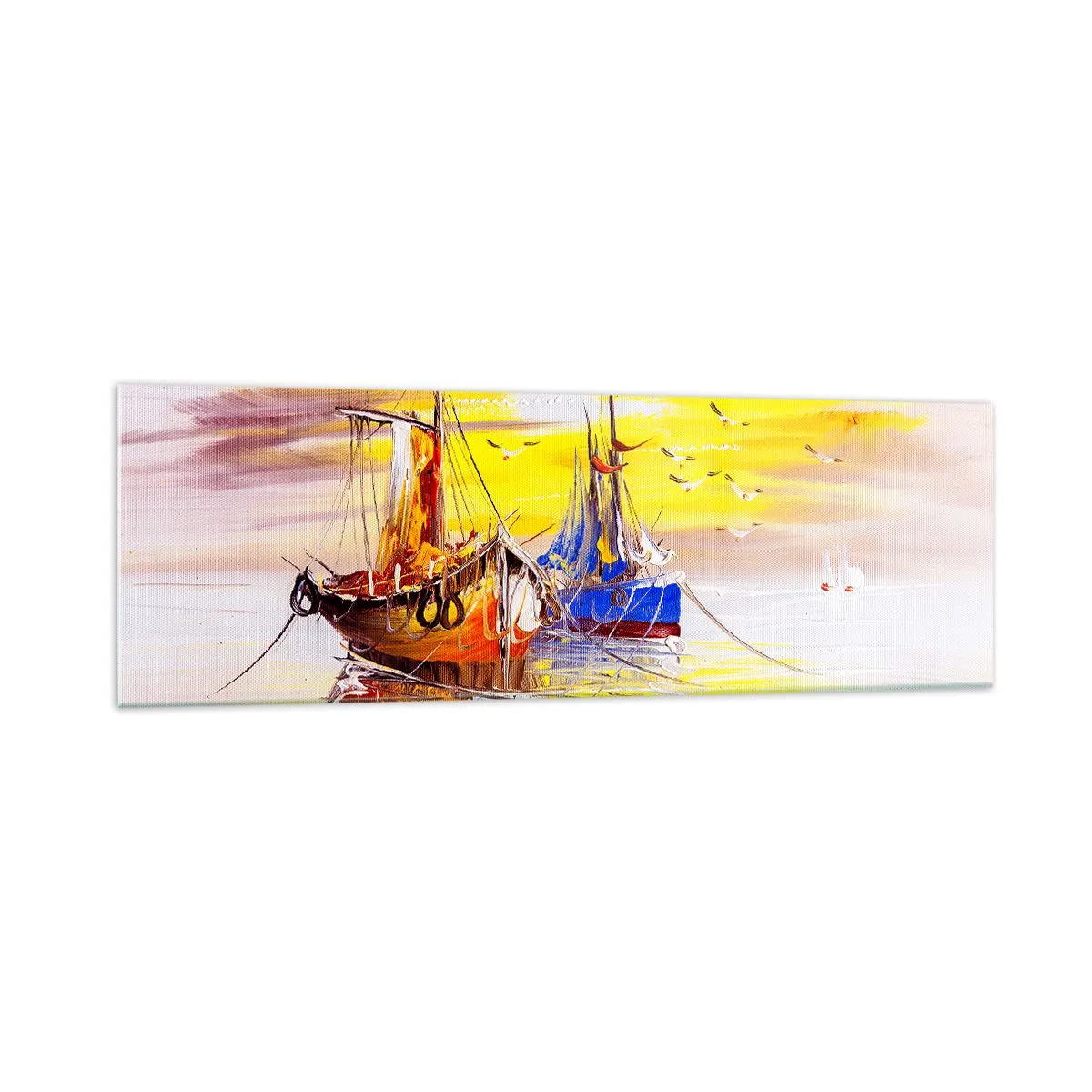 Glass picture - Deserved Rest in Port - 160x50 cm