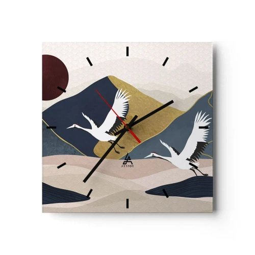 Wall clock - Clock on glass - Another Day Has Flown By - 30x30 cm