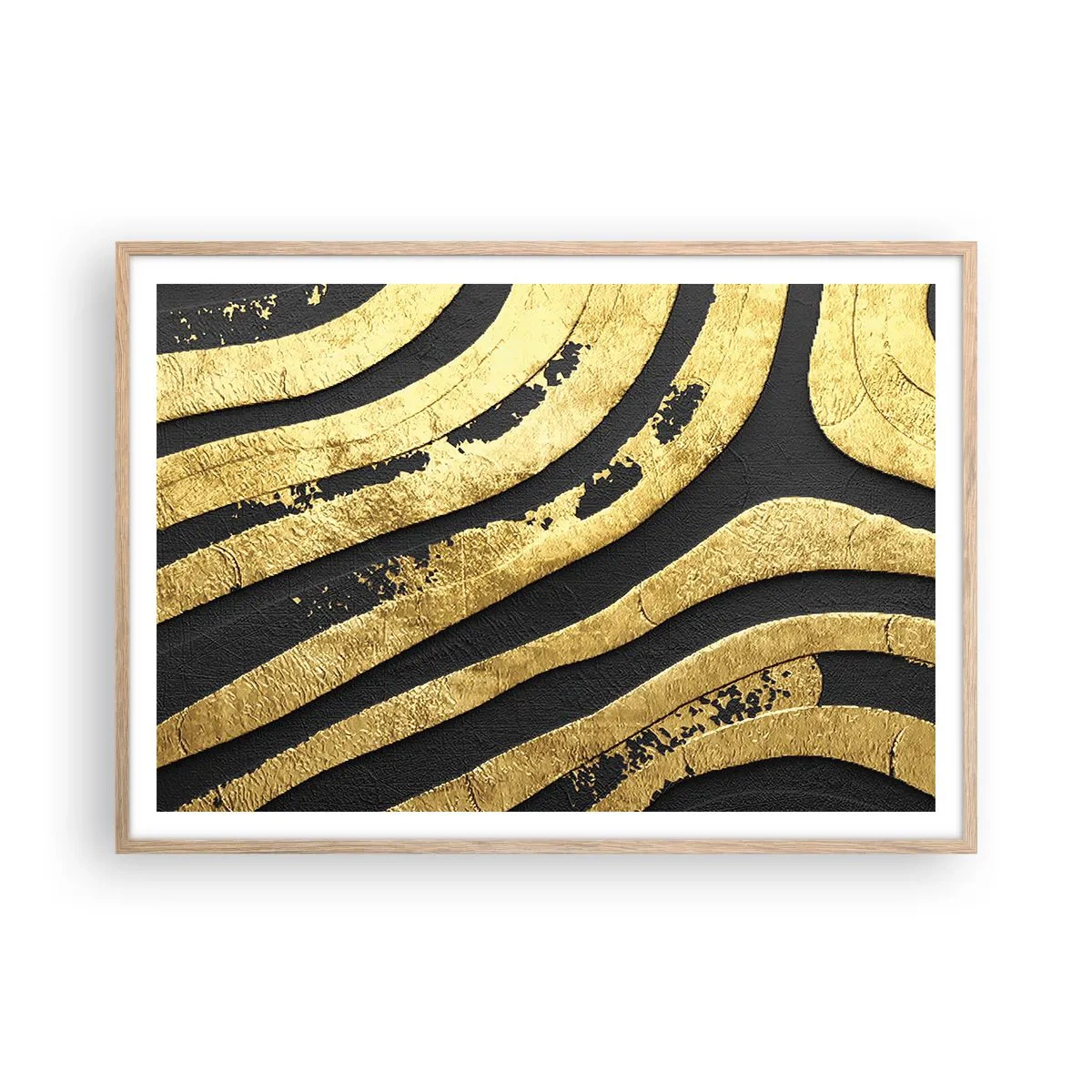 Poster in light oak frame - Everything Flows - 100x70 cm