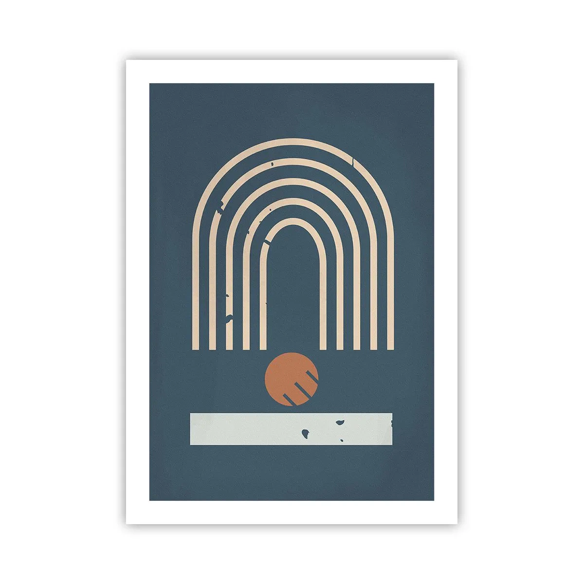 Poster - Geometry on Navy Blue - 50x70 cm