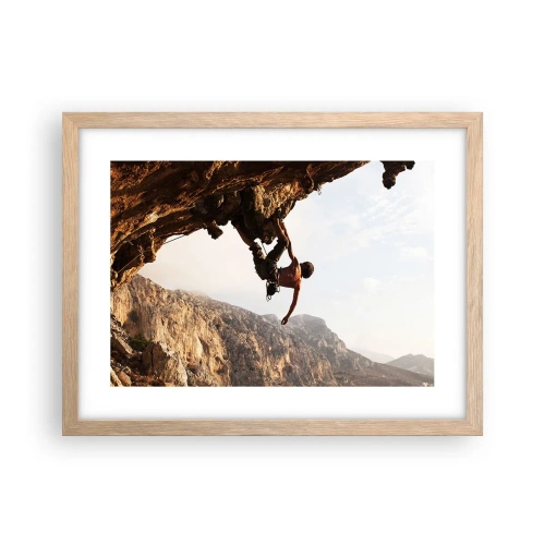 Poster in light oak frame - The Whole World on a Sharp Cliff - 40x30 cm