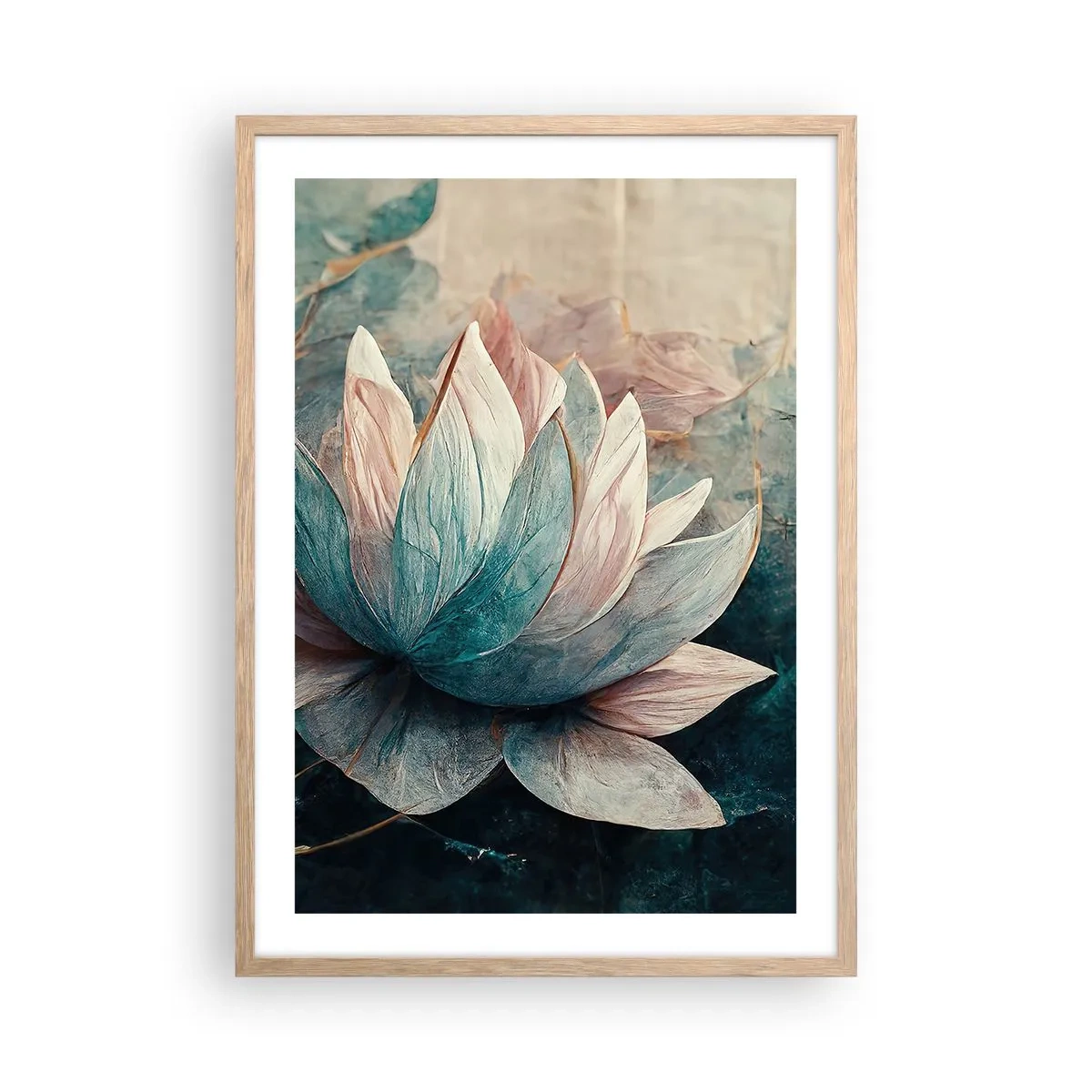 Poster in light oak frame - Stars of the Lake - 50x70 cm