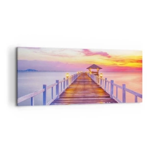 Canvas picture - Lilac and Gold Silence of an Evening - 120x50 cm