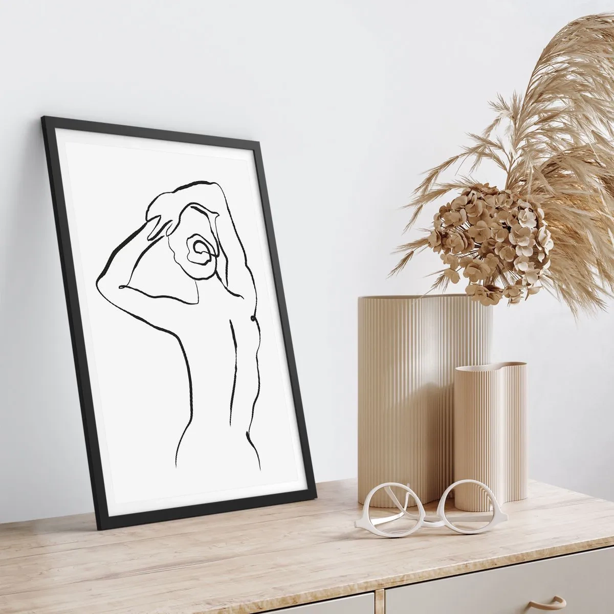 Poster in black frame - Nude in the Morning - 30x40 cm