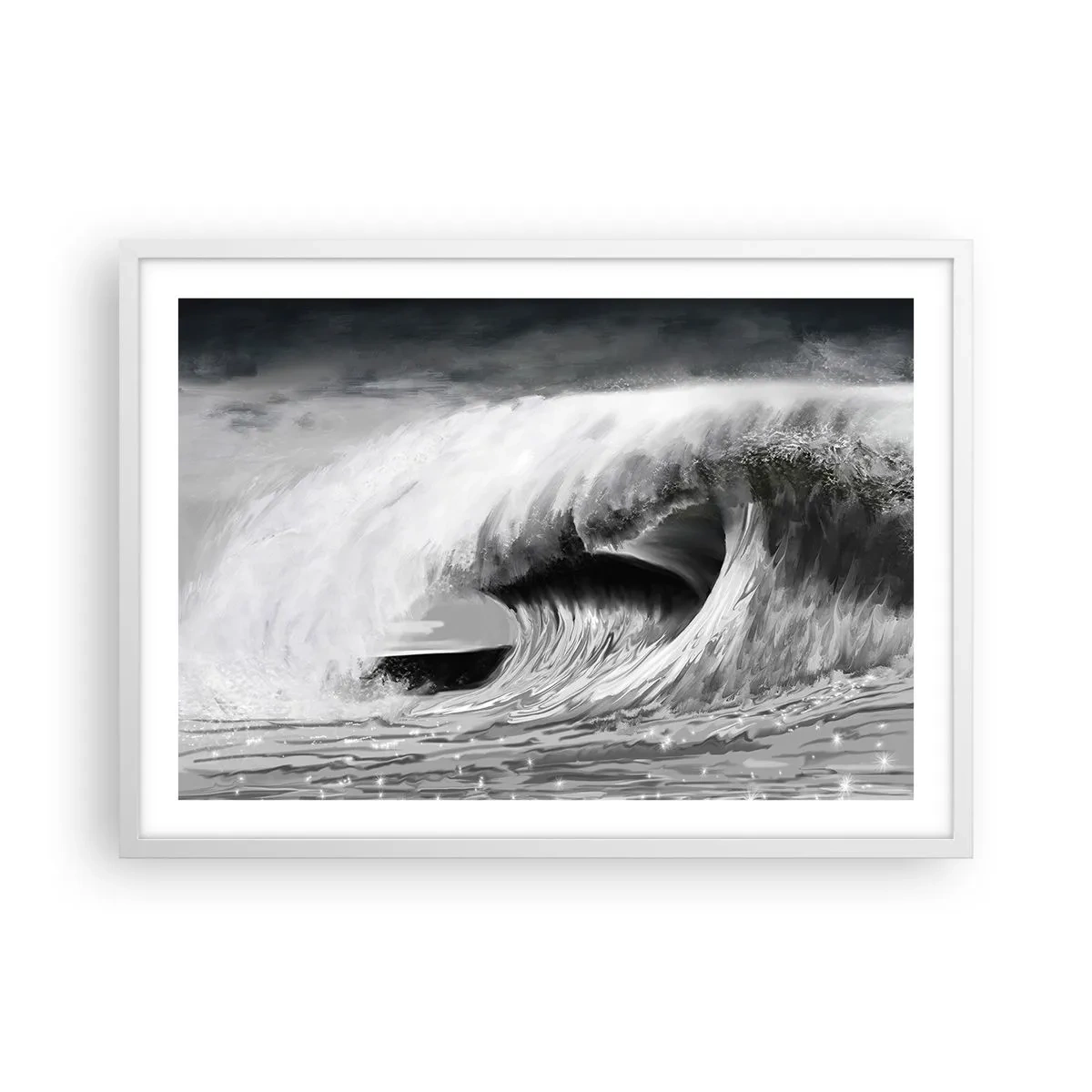 Poster in white frmae - Wrath of the Ocean - 70x50 cm