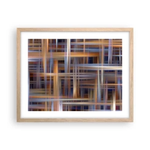 Poster in light oak frame - Light Woven - 50x40 cm