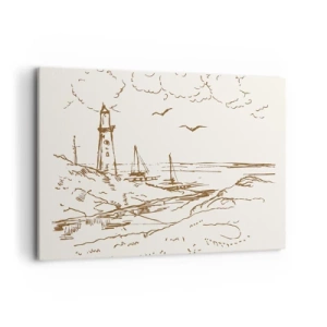 Canvas picture - Outline of a Summer Postcard - 120x80 cm