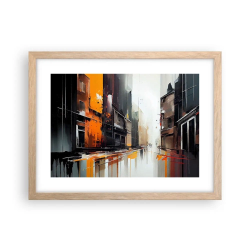 Poster in light oak frame - Rainy Day - 40x30 cm