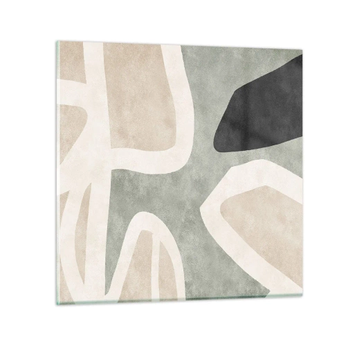 Glass picture - Composition with a Black Motif - 50x50 cm