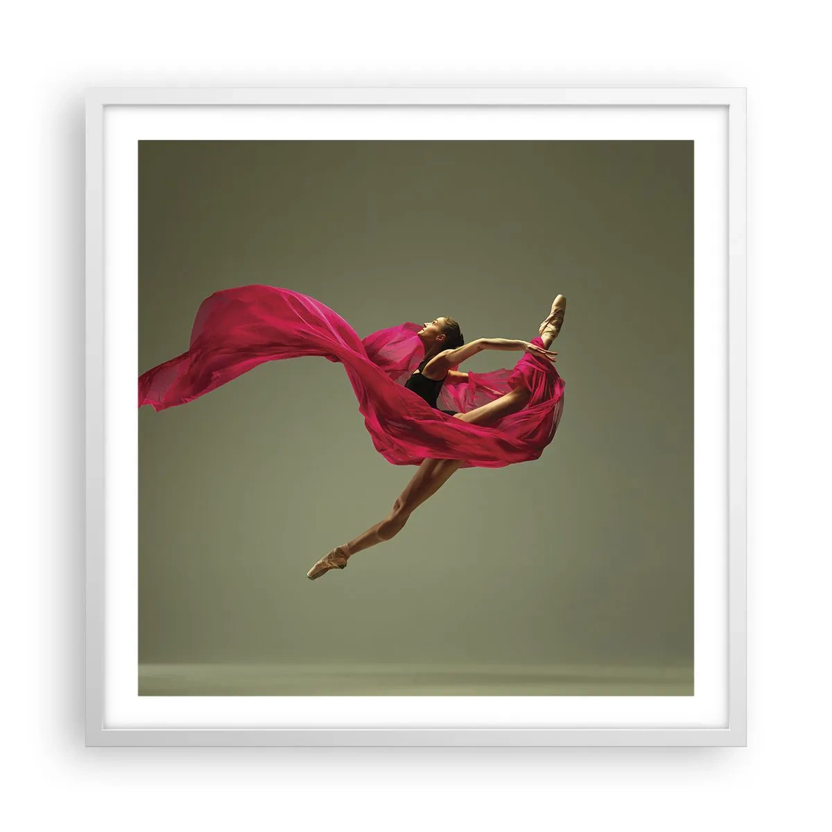 Poster in white frmae - Dancing Flame - 60x60 cm