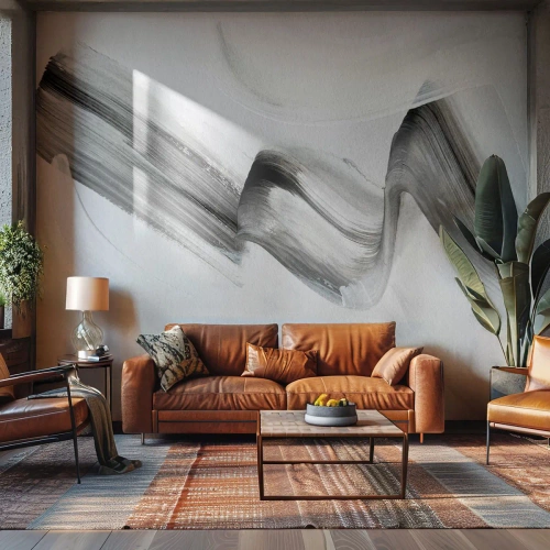 Self-Adhesive Photo Wallpaper Deluxe Sticker - Casually for Fun - Minimalism, Abstraction, Brush - 150x105 cm