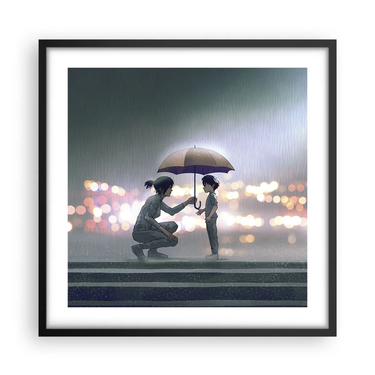 Poster in black frame - And Everything Is All Right - 50x50 cm