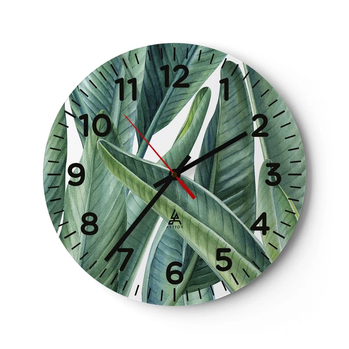 Wall clock - Clock on glass - Only Green Itself - 30x30 cm