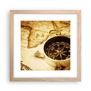 Poster in light oak frame - East or West? - 30x30 cm