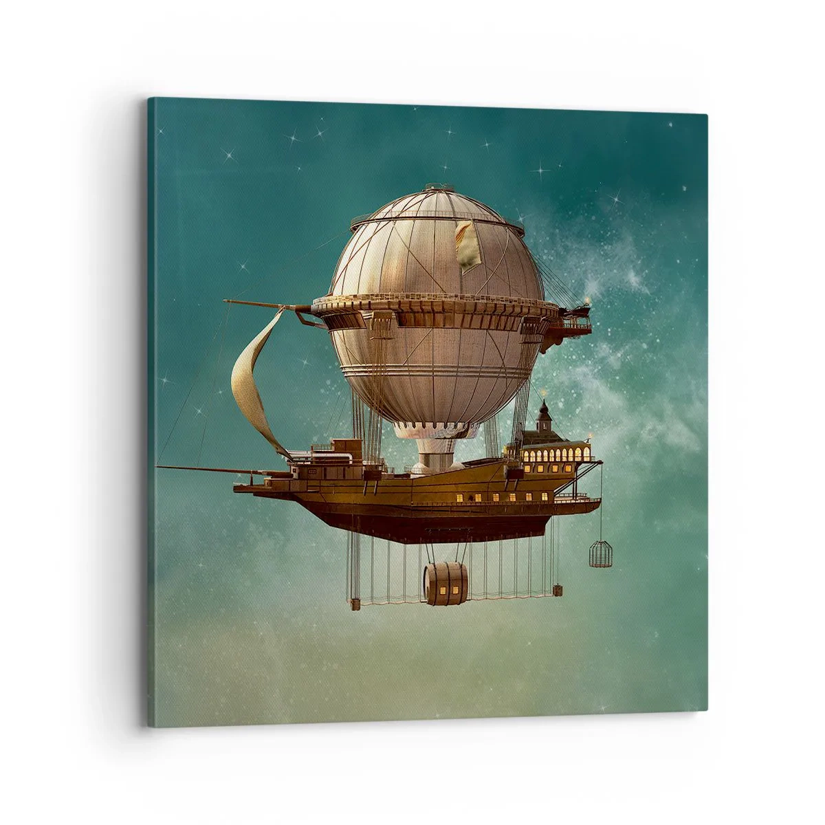 Canvas picture - Greetings from Jules Verne - 70x70 cm