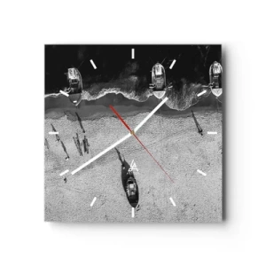 Wall clock - Clock on glass - Still on the Shore… - 30x30 cm