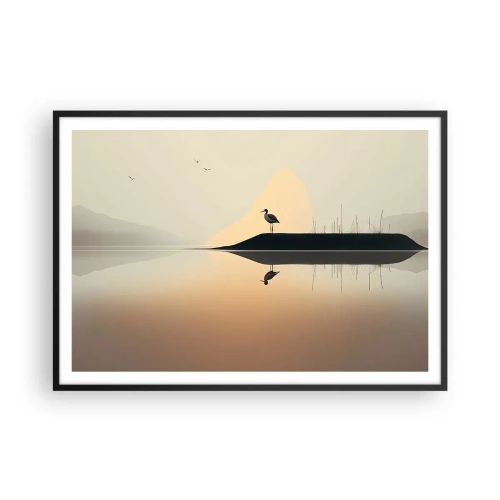Poster in black frame - Gentleman on the Lake - 100x70 cm