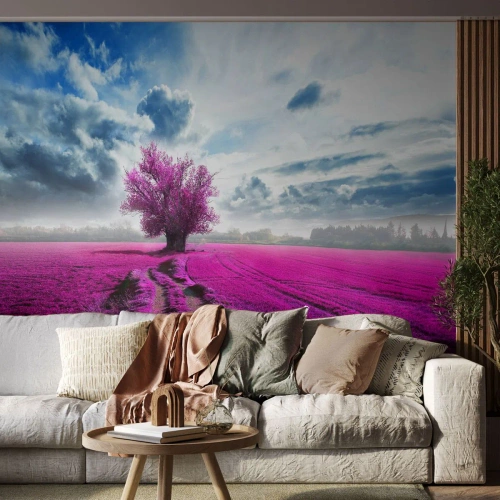 Custom Self-Adhesive Wallpaper Deluxe Sticker - Heathland Charm - Landscape, Heathers, Nature