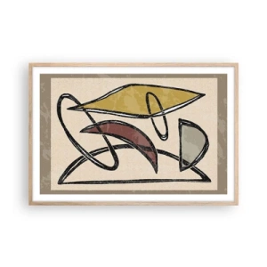 Poster in light oak frame - Verticals and Horizontals - 91x61 cm