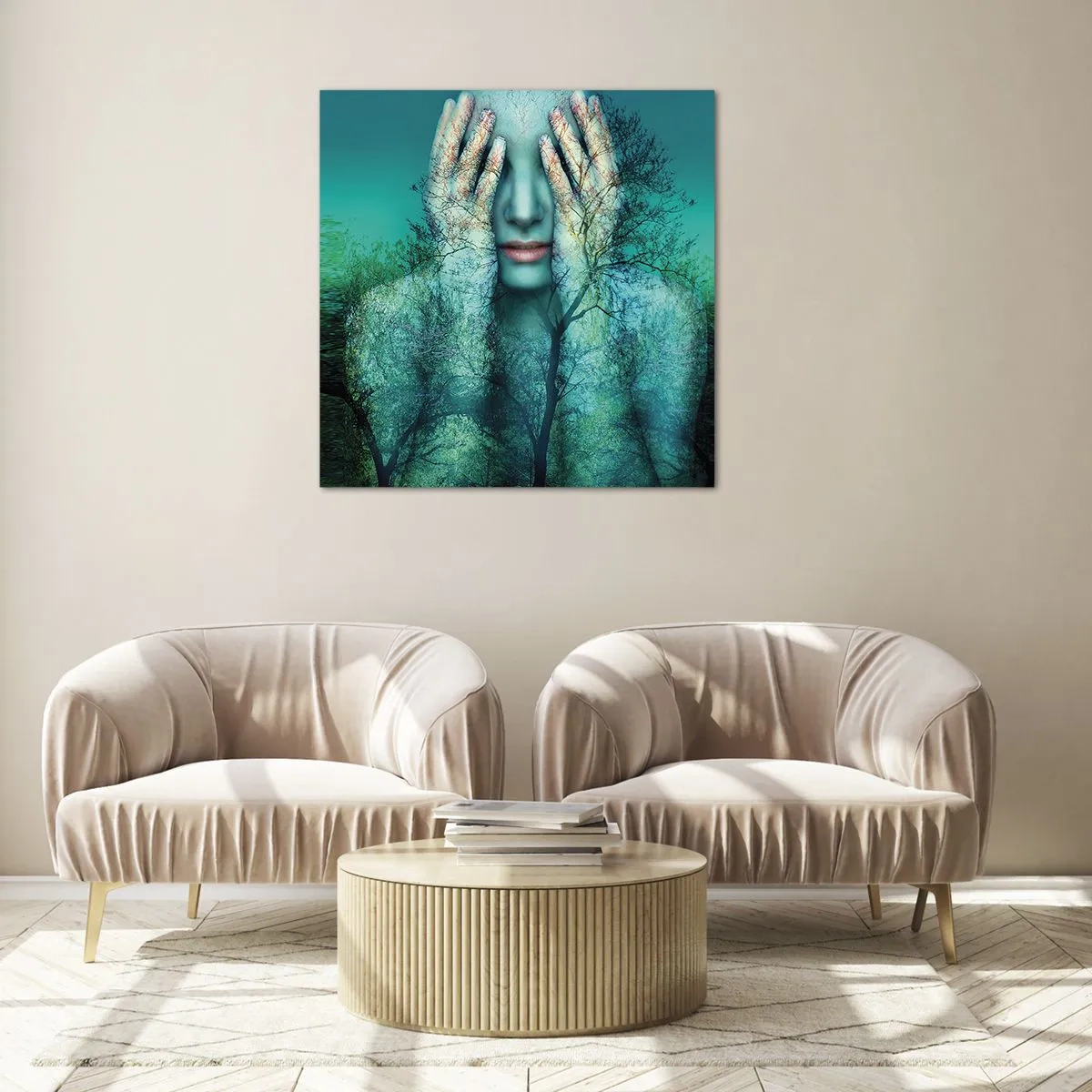 Glass picture - Submerged in Blue - 50x50 cm