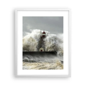 Poster in white frmae - Rage of the Ocean - 40x50 cm