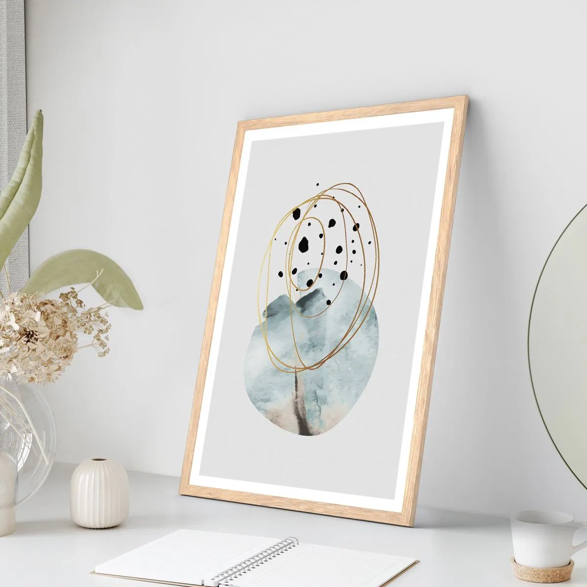 Poster in light oak frame - In the Embrace of Space - 50x70 cm