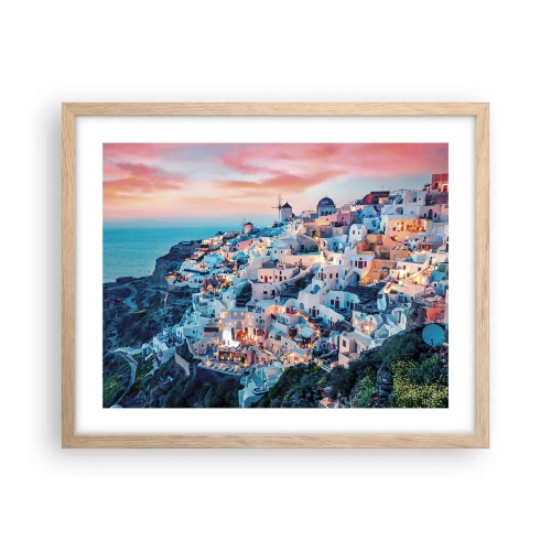 Poster in light oak frame - Your Big Greek Holidays - 50x40 cm
