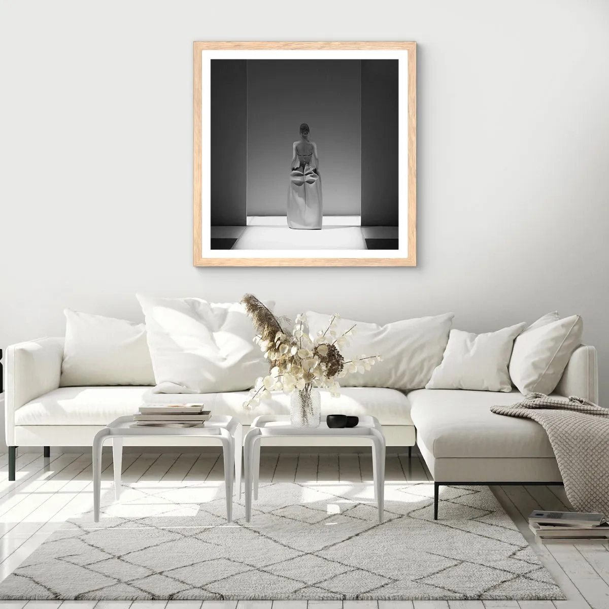 Poster in light oak frame - Refined Simplicity - 30x30 cm